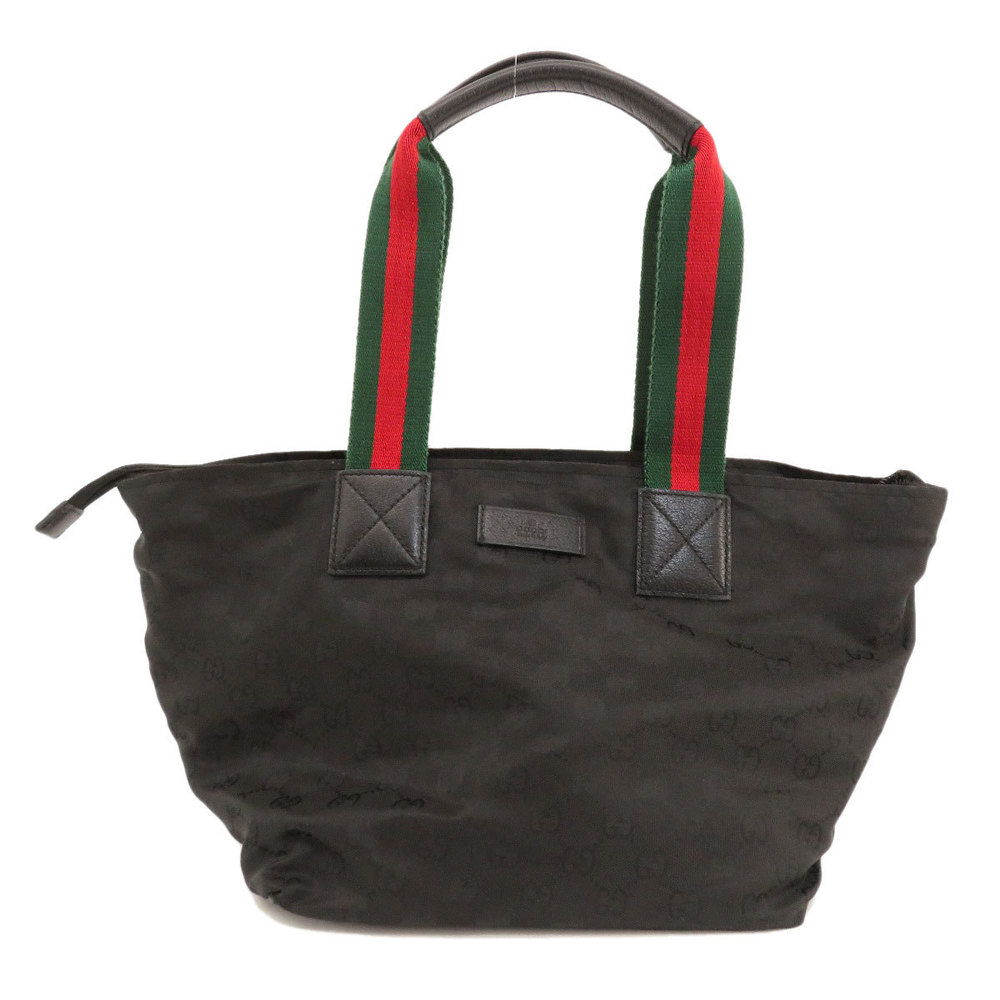 Gucci GG Sherry Line Handbag Nylon Material Black